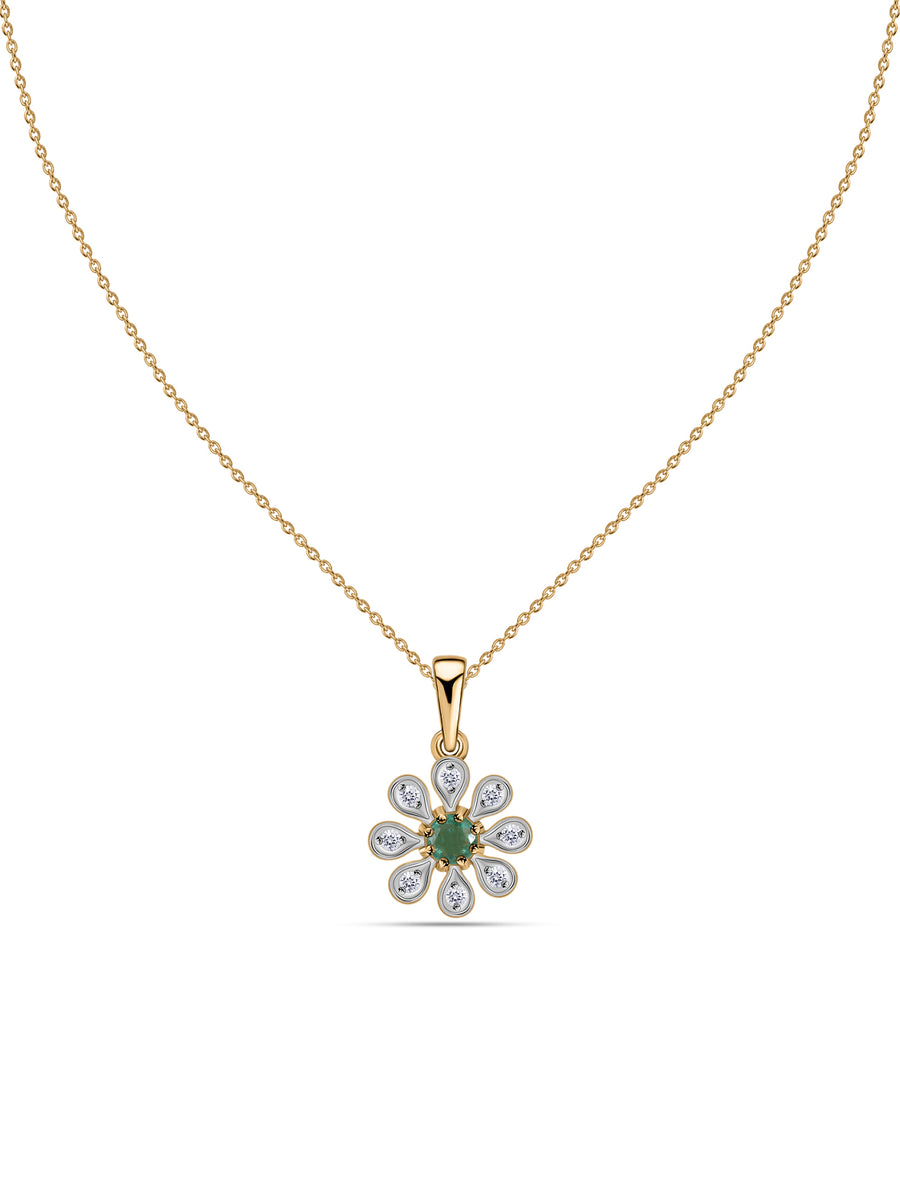 Natural Emerald Marigold Pendant