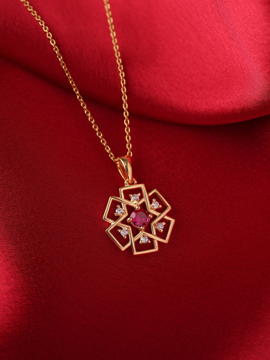 Modern Classic Ruby Pendant For Women