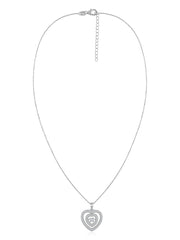 Elegant Heart Halo Diamond Necklace