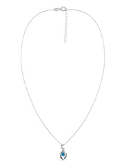 Blue Topaz Silver Necklace for Women with Pendant