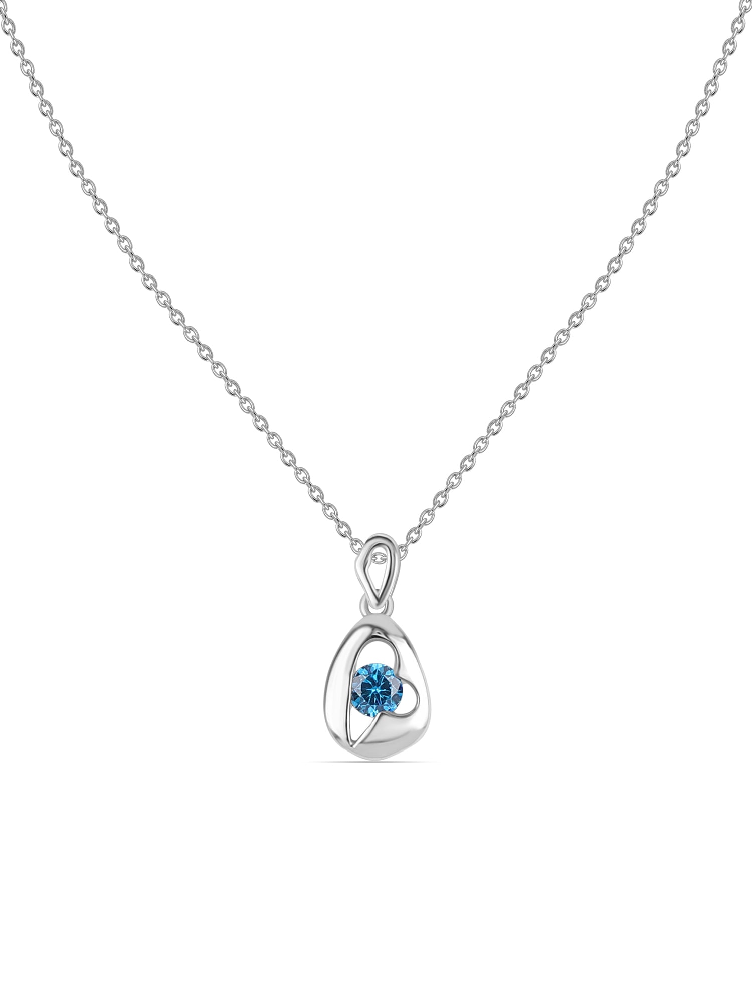 Bluestone Heart Pendant With Chain