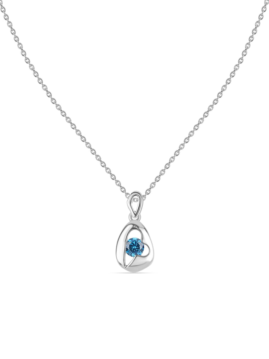 Bluestone Heart Pendant With Chain
