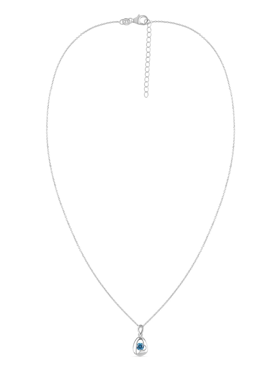 Bluestone Heart Pendant With Chain-1