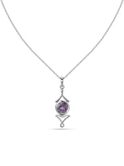 Natural Amethyst Necklace in Silver