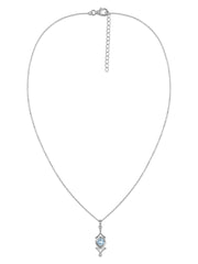 Regal Blue Aquamarine Necklace in Silver