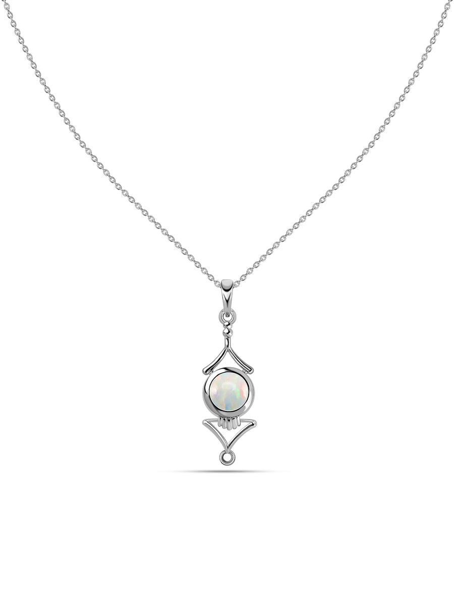 Natural Ethiopian Opal Necklace in Silver