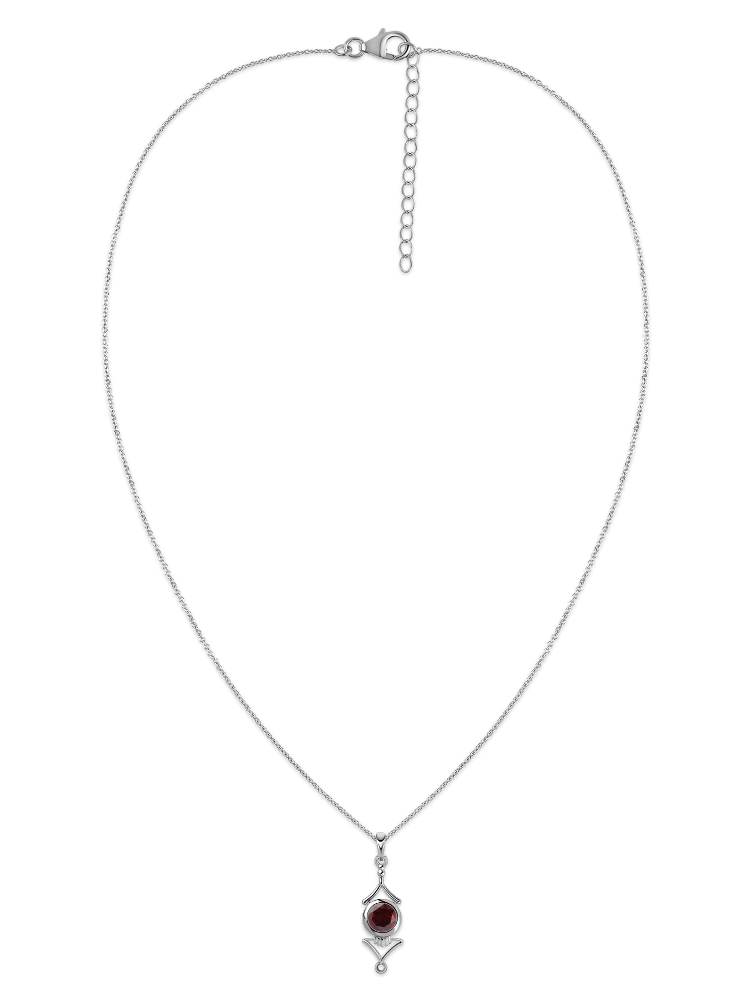 Natural Garnet Necklace in Silver