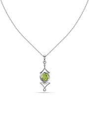 Regal Peridot Necklace in Silver