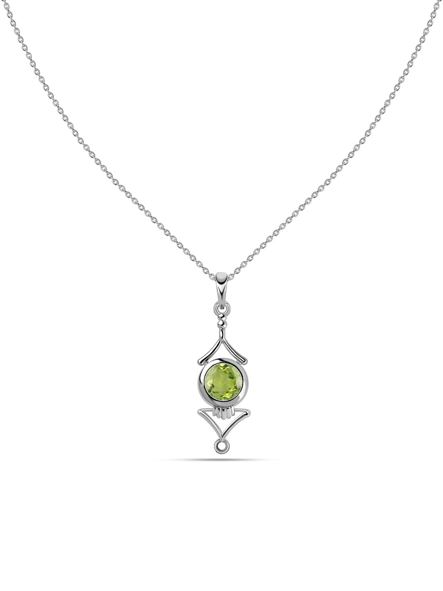 Regal Peridot Necklace in Silver