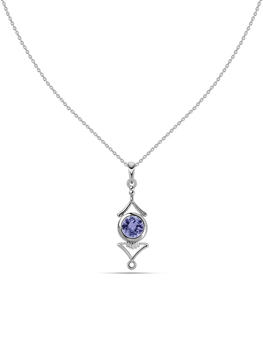 Natural Tanzanite Necklace in Silver