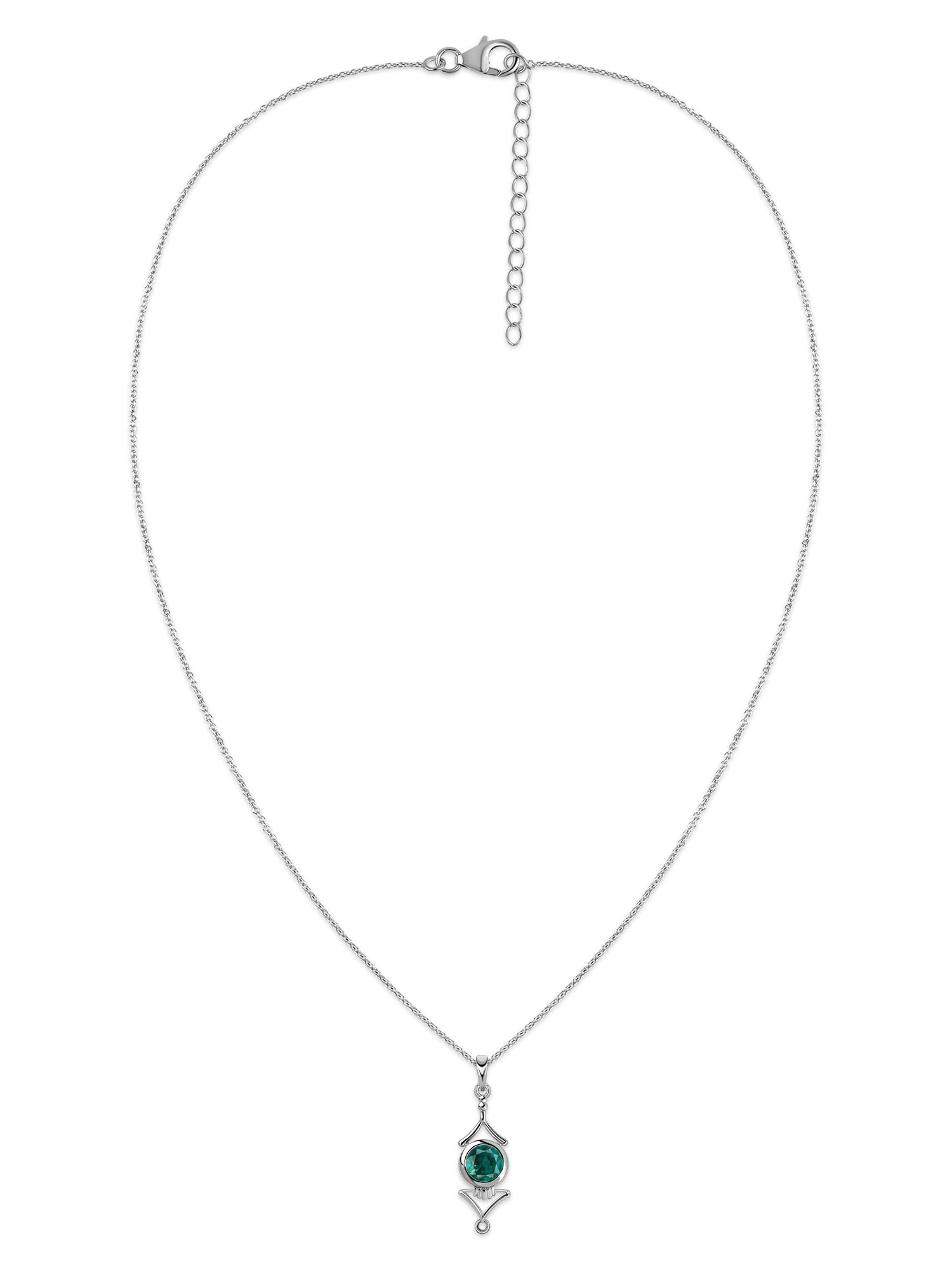 Regal Emerald Necklace in Silver