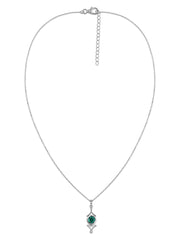 Regal Emerald Necklace in Silver