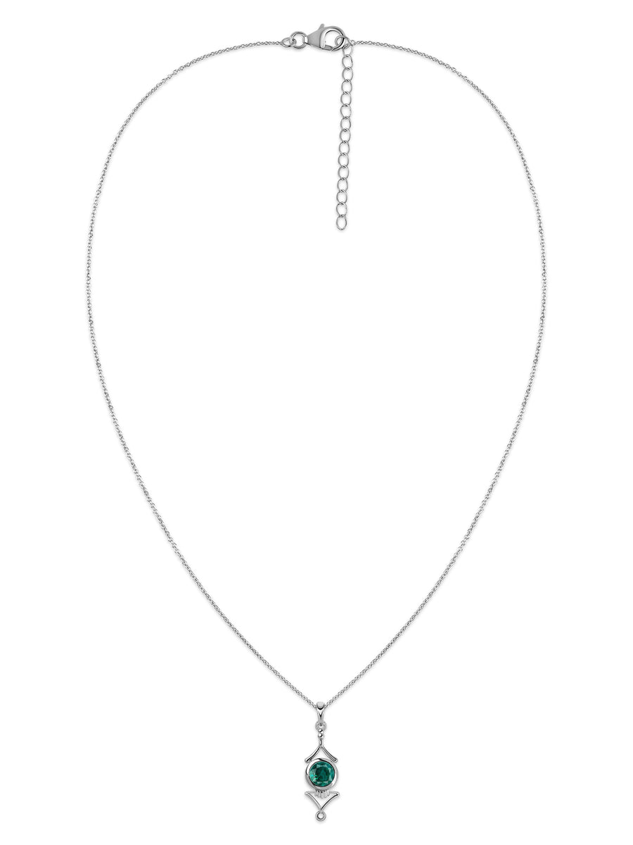 Regal Emerald Necklace in Silver