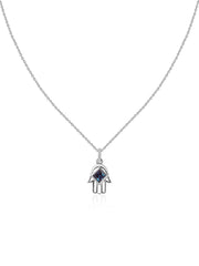 Alexandrite Hamsa Protection Pendant with Chain