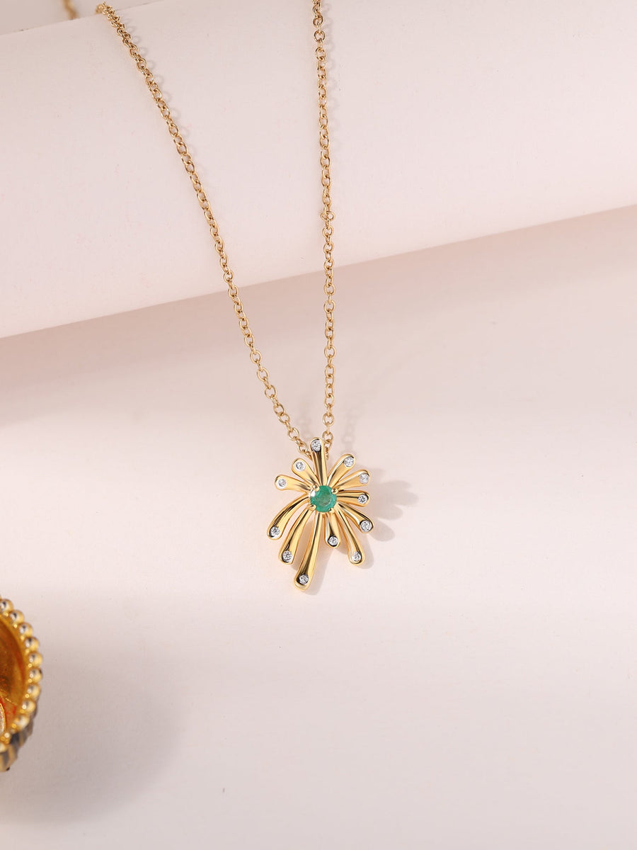 Luminous Natural Emerald Sparkles Pendant