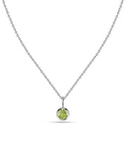 Peridot Round Solitaire Pendant with Chain