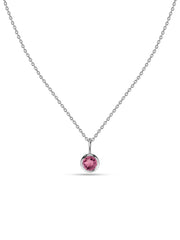 Tourmaline Round Solitaire Pendant with Chain