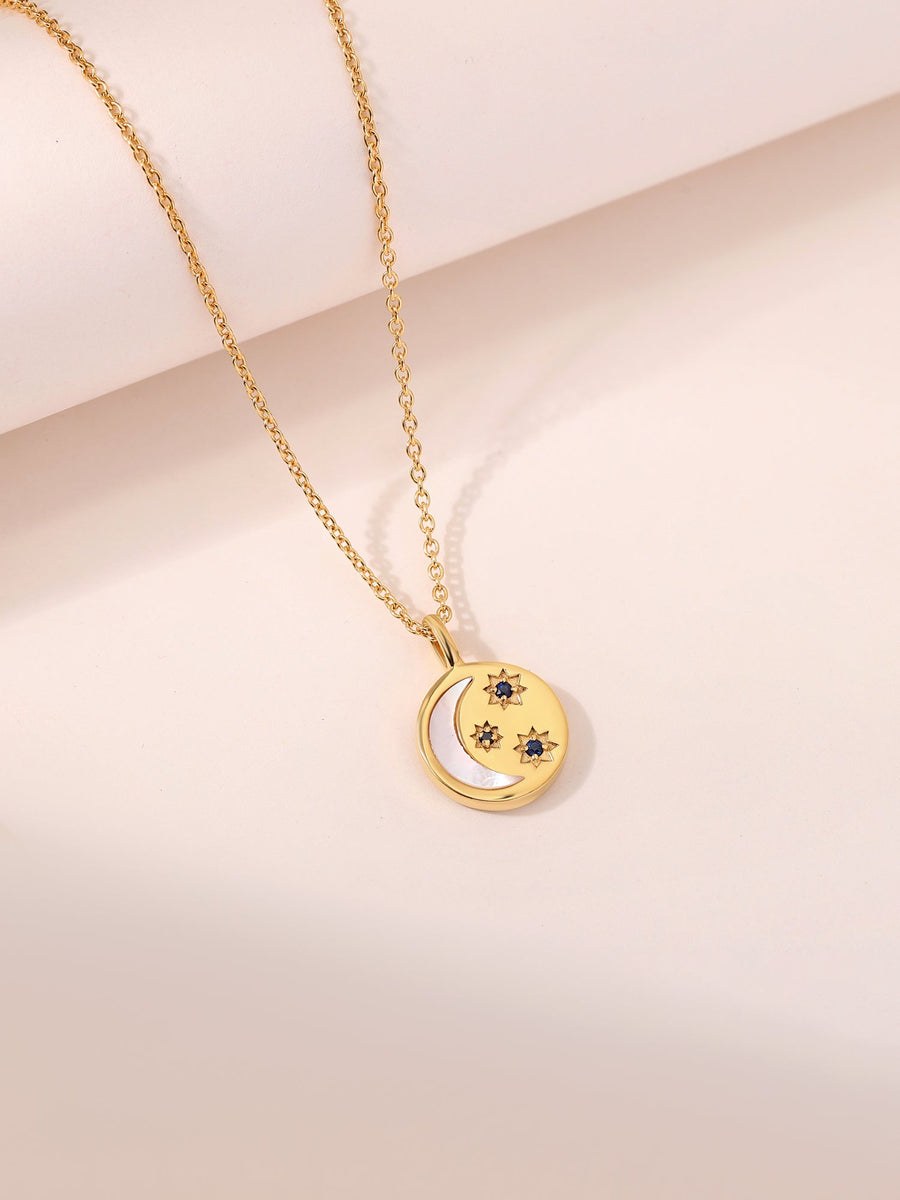 Mother Of Pearl Smiley Pendant With Chain