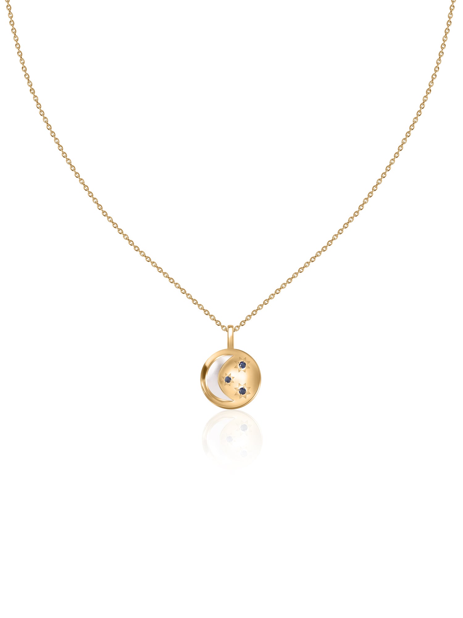 Mother Of Pearl Smiley Pendant With Chain