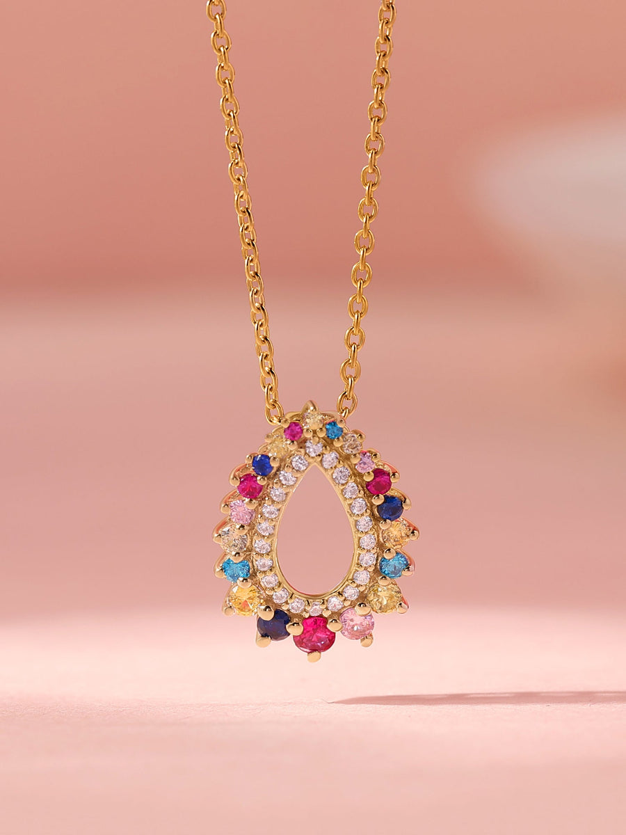 Pear Pops Multicolor Gold Pendant For Women