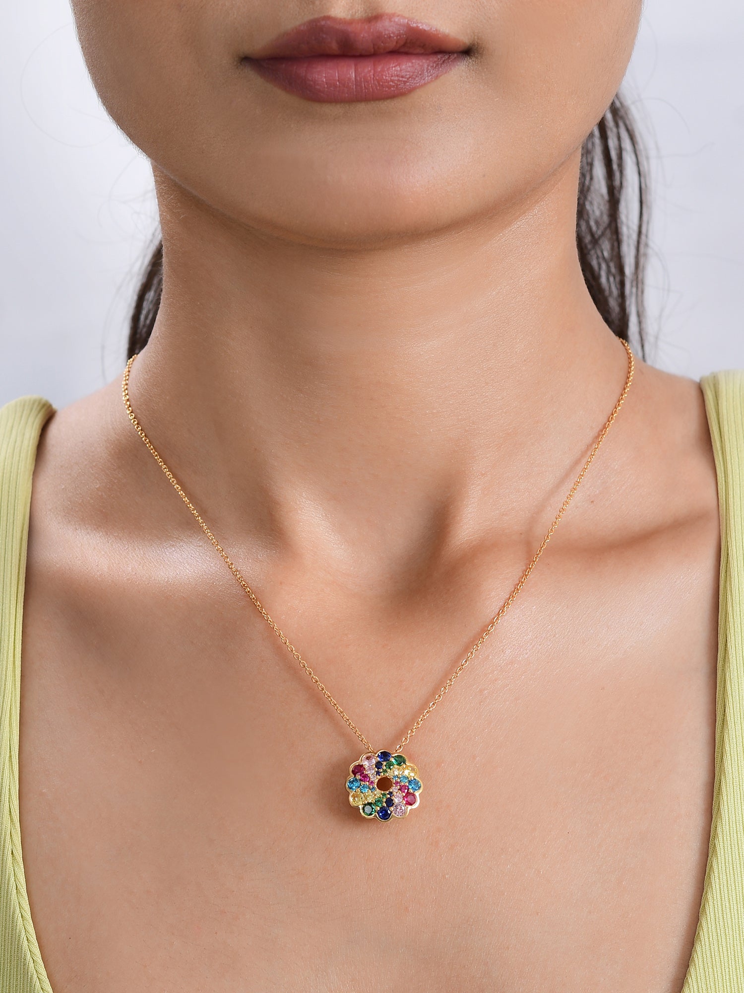 Flower Pops Gold Pendant For Women