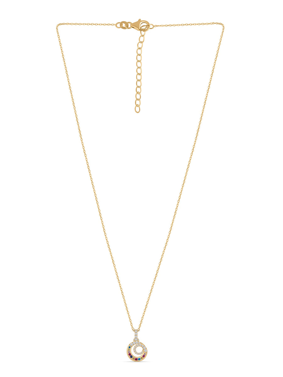 Cirlce Pops Multi Color Gold Pendant-1