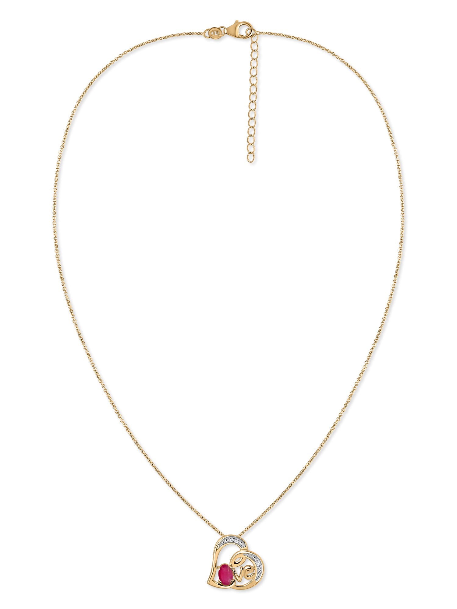 Love Embrace Thai Ruby Heart Silver Pendant