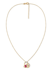 Love Embrace Thai Ruby Heart Silver Pendant