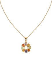 Sunlit Harmony Multi-Gemstone Silver Pendant