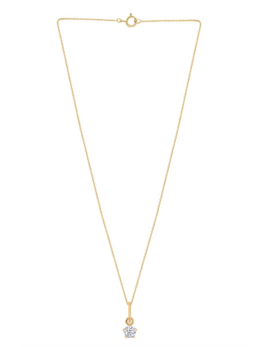 Lab Grown 0.20 Carat Diamond Solitaire Pendant With Chain