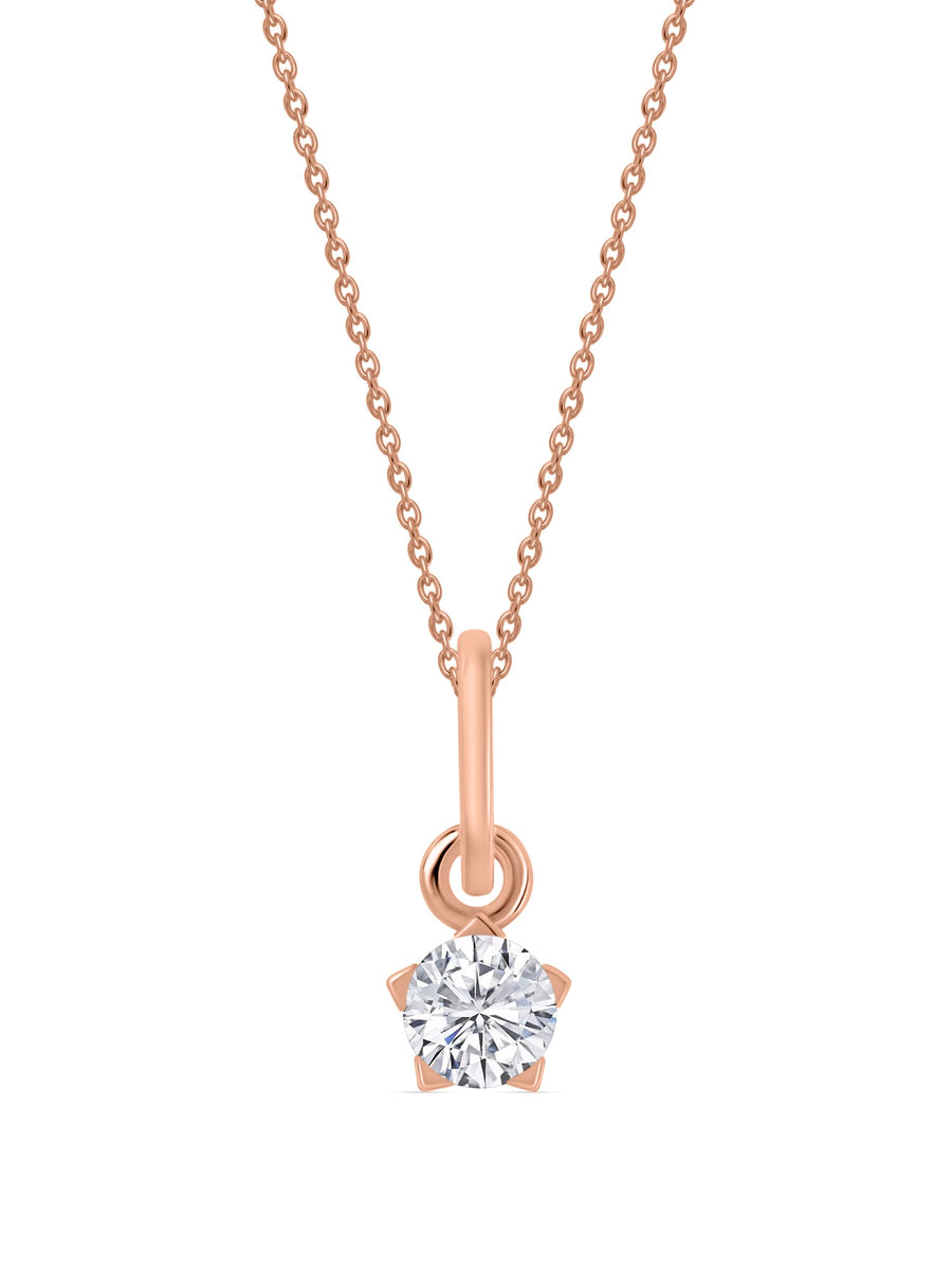 Lab Grown 0.20 Carat Diamond Solitaire Pendant With Chain