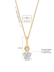 Lab Grown 0.20 Carat Diamond Solitaire Pendant With Chain