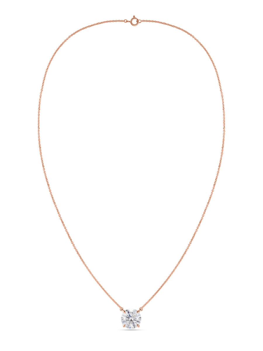 Ornate 2 Carat lab Diamond Solitaire Necklace