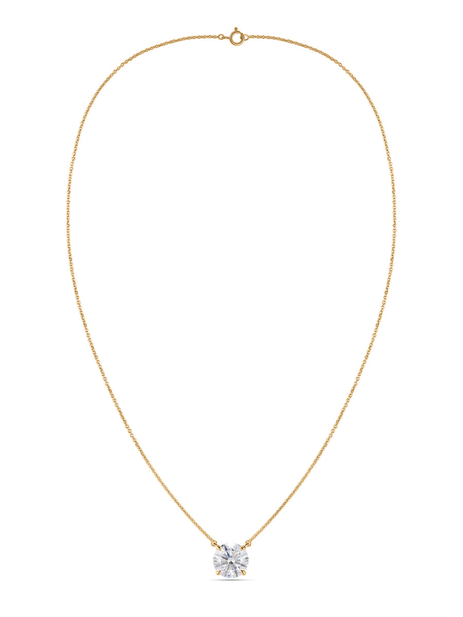 Ornate 2 Carat lab Diamond Solitaire Necklace
