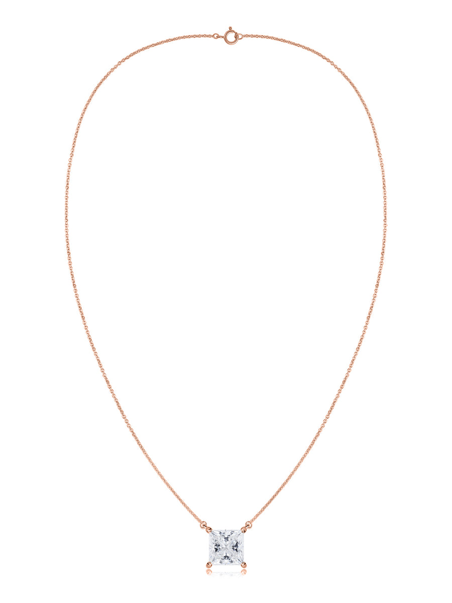 Regal Princess Cut Lab Grown Diamond Necklace