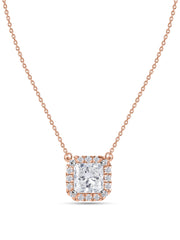 Princess 1 Ct. Lab Diamond Gold Necklace