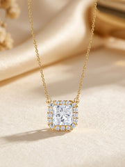 Princess 1 Ct. Lab Diamond Gold Necklace