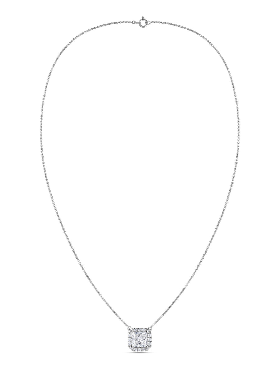 Princess 1 Ct. Lab Diamond Gold Necklace
