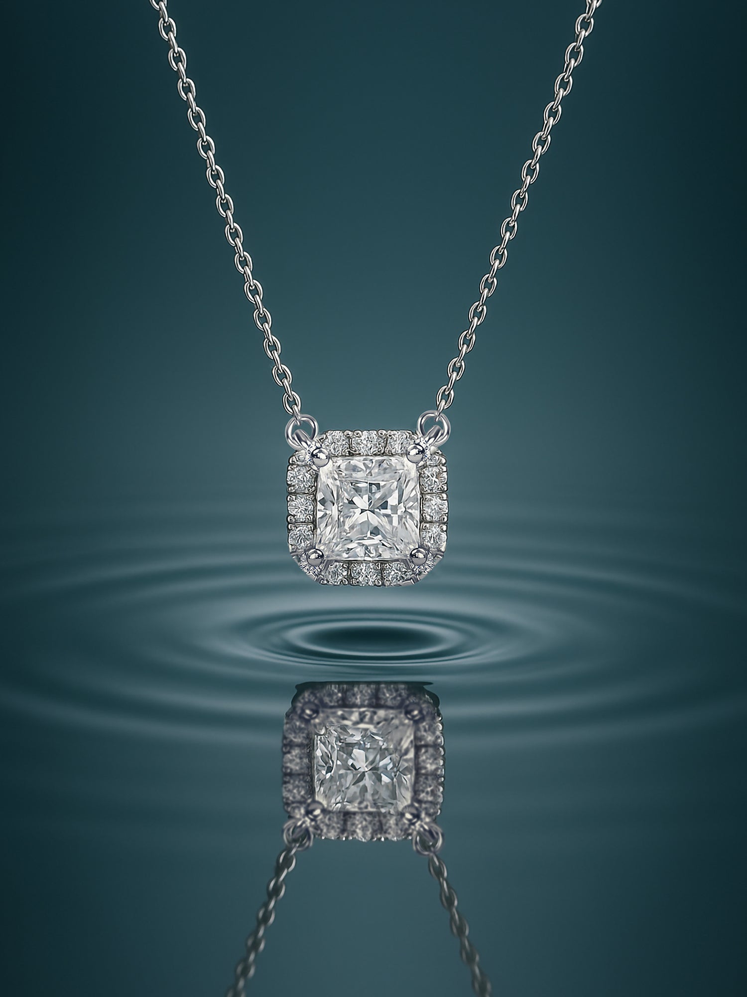 Princess 1 Ct. Lab Diamond Gold Necklace