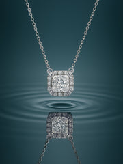 Princess 1 Ct. Lab Diamond Gold Necklace