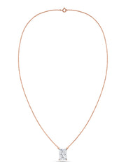 Radiant 1 Carat Solitaire Diamond Gold Necklace