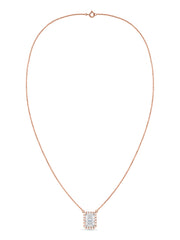 Ornate 2 Carat Solitaire Diamond Halo Necklace