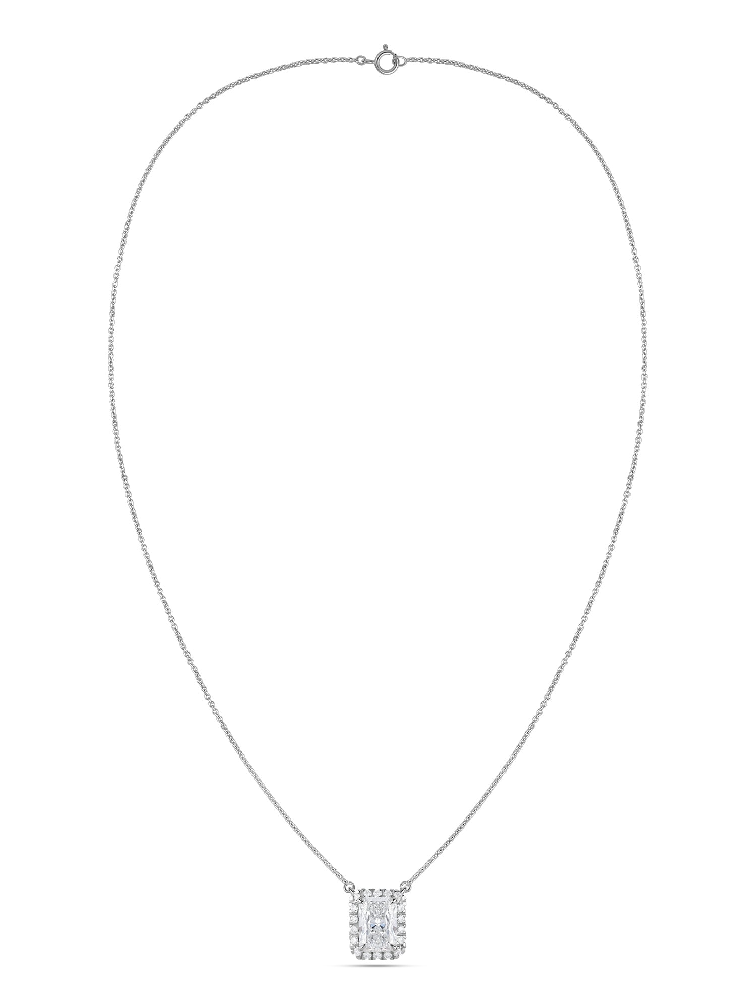Ornate 1 Carat Solitaire Diamond Radiant Necklace