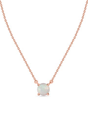 Natural Ethiopian Opal Solitaire Gold Necklace