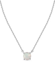 Natural Ethiopian Opal Solitaire Gold Necklace
