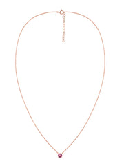 Natural Pink Tourmaline Solitaire Gold Necklace