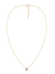 Natural Pink Tourmaline Solitaire Gold Necklace