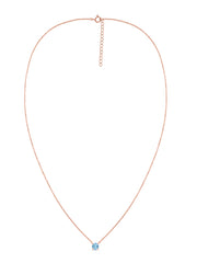 Natural Blue Topaz Solitaire Gold Necklace