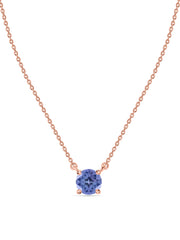 Natural Tanzanite Solitaire Gold Necklace