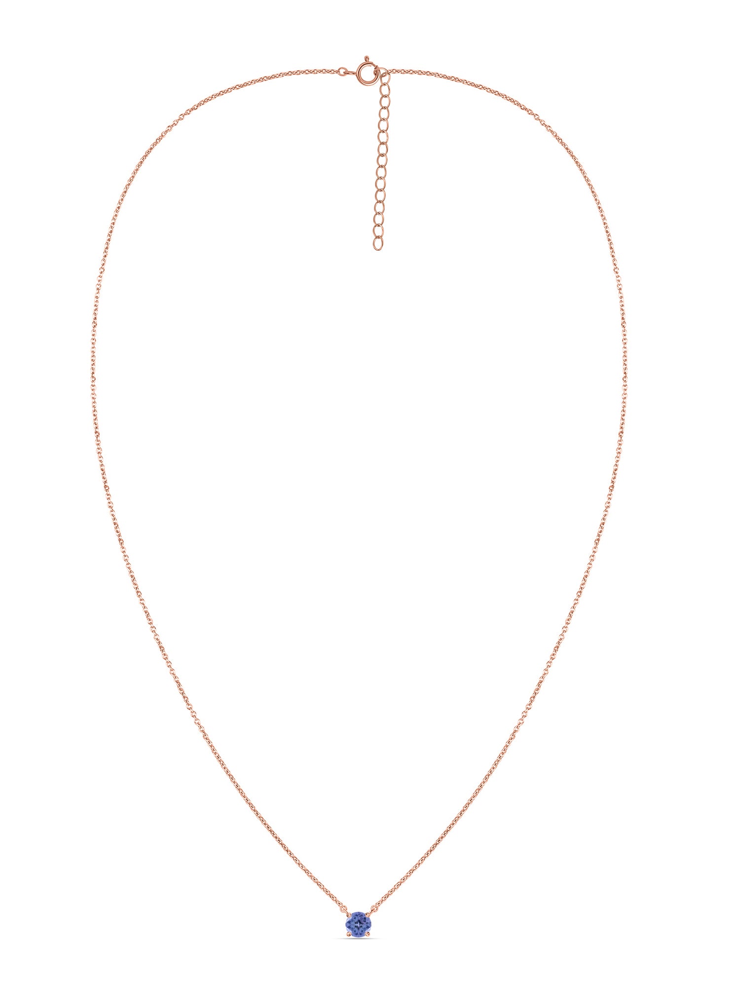 Natural Tanzanite Solitaire Gold Necklace